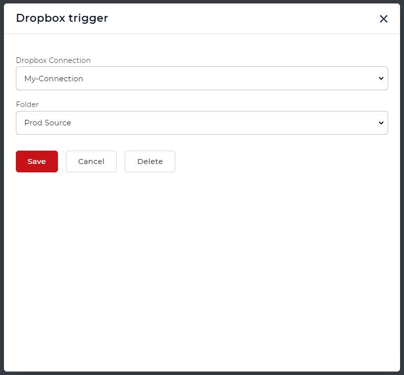 Dropbox trigger for PDF4me PDF to Excel workflow