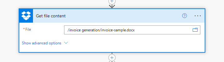 Dropbox'tan şablon dosya içeriği alın